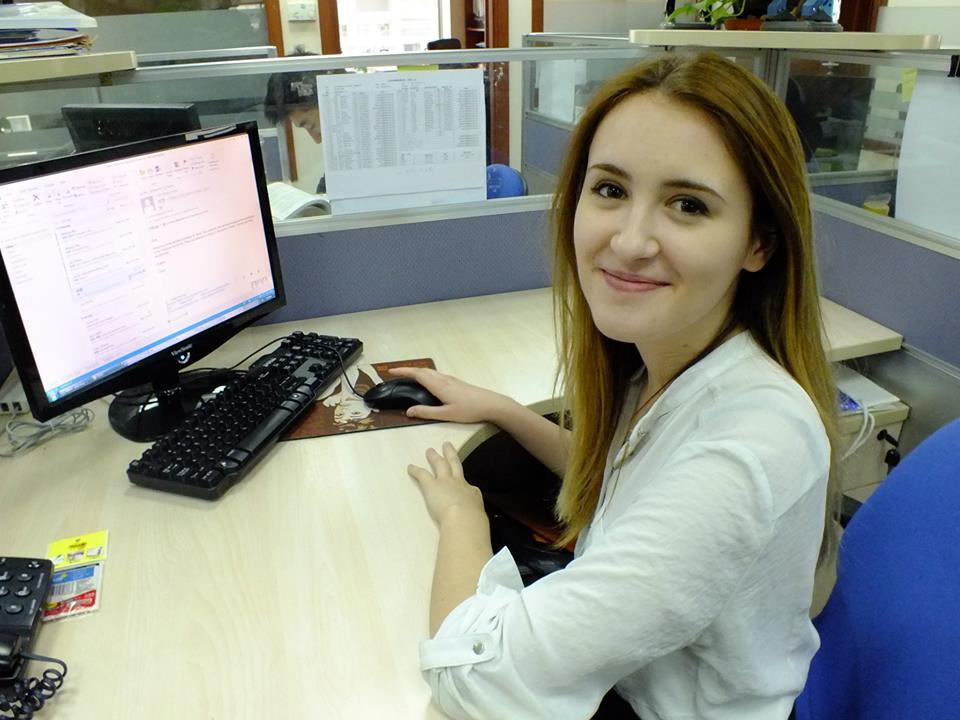 A Projects Abroad intern at her desk during her Law work experience in China. A student at her desk during her Law internship in China.